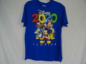 Disney 2020 Mickey & Friends Florida T-Shirt Blue Adult M 38/40 海外 即決
