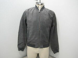 John Varvatos Men's 46 Khai Suede Bomber Jacket Blue Smoke 海外 即決