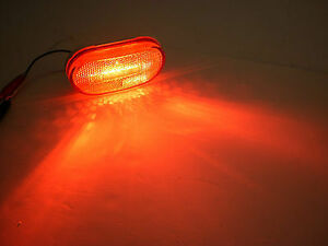 2 x 4 Red 6 LED Oval Oblong Marker Clearance Light Trailer RV Camper 海外 即決