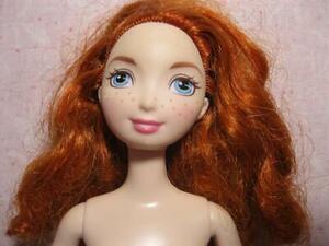 10.5" CURLY RED HAIR BARBIE Brave PRINCESS MERIDA Doll NUDE FRECKLES 2006 Mattel 海外 即決