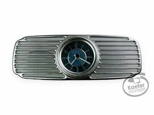 VW Oval Beetle Bug 80mm Dash Accessory Chrome Grill With Clock 1952-1957 海外 即決