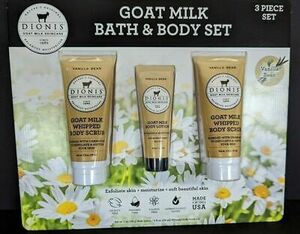 Dionis Goat Milk Bath & Body 3 Piece Set Vanilla Bean 海外 即決