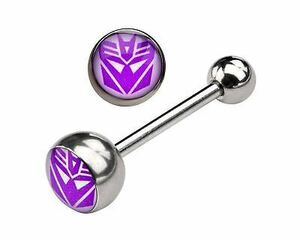 Transformers Decepticon Logo 14G Stainless Steel Barbell Ring 海外 即決