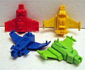 10 Shooting Spaceship Plane Charm Vending Machine Toy Prizes Old Store Stock 海外 即決