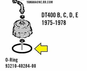 ONE Yamaha DT400 Enduro Carb Cap O-Ring 93210-40284 NOS New 1975 1976 1977 1978 海外 即決