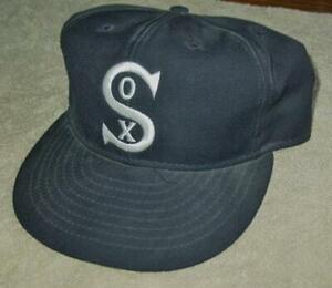 Vintage CHICAGO WHITE SOX Throwback Logo Fitted Baseball Cap Trucker Hat (7 1/4) 海外 即決