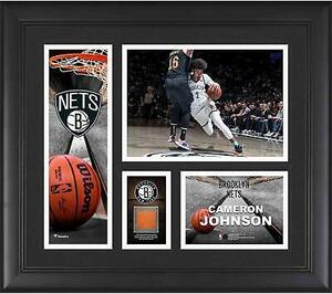 Cameron Johnson Brooklyn Nets FRMD 15x17 Collage with a Piece of Team-Used Ball 海外 即決