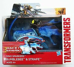 Transformers BUMBLEBEE & STRAFE Dino Sparkers Action Figure Set NEW 海外 即決