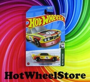 2022 Hot Wheels Yellow '73 BMW 3.0 CSL RACE CAR Retro Racers #34 9-022822 海外 即決