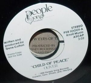 1981 OLIVER CHILD OF PEACE PEOPLE SONG プロモ 45 RECORD #PSR10001 NM 海外 即決