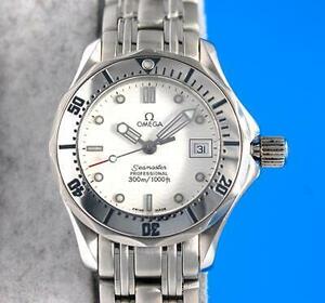 Ladies Omega Seamaster SS 300M Professional Watch - White Dial - 2582.20 海外 即決