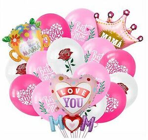 Mother's Day Party Balloons I Love You Best Mom Ever Latex Balloons Happy Mot... 海外 即決