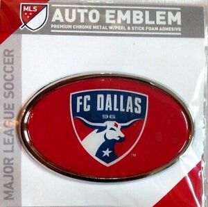 FC Dallas MLS Auto Emblem, Raised Metal Domed Oval Color Chrome, 4 Inch 海外 即決