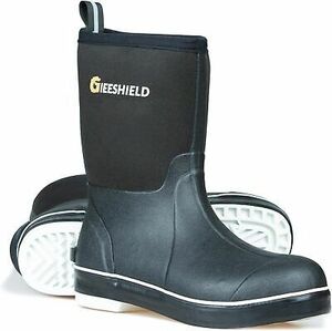 GIEESHIELD Mid-Calf Waterproof Insulated Rubber Boots Steel Shank 13 Black 海外 即決