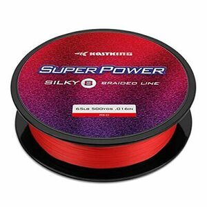 KastKing SuperPower Braided Fishing Line - Abrasion 500yds-6lb-0.10mm X8-Red 海外 即決
