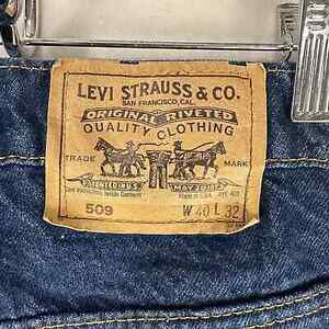 Vtg Levis Orange Tab 509 Jeans Mens 40x32 (38x24.5) Straight Leg Hemmed USA Made 海外 即決