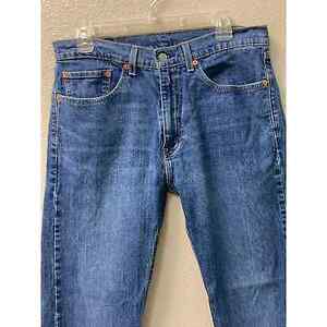 Levi's Men's 505 Jeans Size 34W 32L Regular Straight Fit Dark Wash 海外 即決