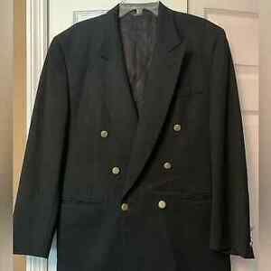 Lanvin men’s black double breasted blazer jacket sport coat 44 海外 即決