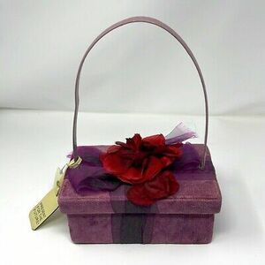 Moschino Y2K Year 2000 Lavender Velvet Box Bag Flower 海外 即決