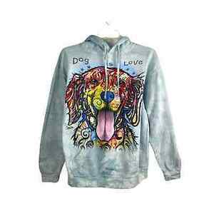 DOG IS LOVE Blue Tye Dye Sweatshirt Hoodie Dean Russo Art Size M 海外 即決