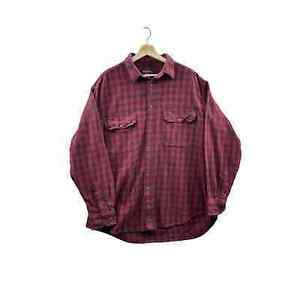 Vintage Woolrich Men's Red Checkered Midweight Flannel Button Up L/S Shirt XXL 海外 即決