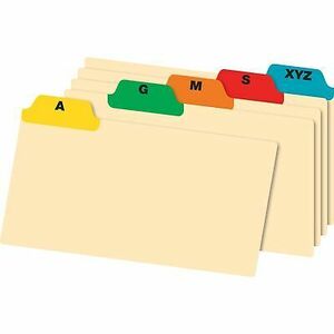 Office Depot Brand A-Z Poly Index Card Guide Set, 5" x 8", Multicolor, Set of 25 海外 即決