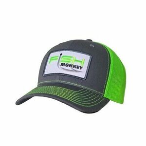 Fish Monkey FM77-CHNG Mr Patch OSFM Charcoal/Neon Green Hat 海外 即決