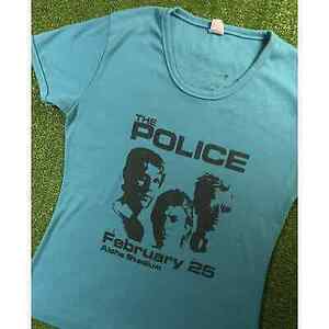 Vintage 80s The Police Every Breath Blue Babydoll XS Ringer Shirt USA Hawaii 海外 即決