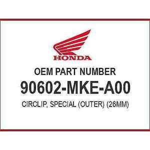 Honda CIRCLIP (26MM) 90602-MKE-A00 OEM NEW 海外 即決