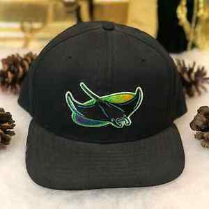 Vintage 90s MLB Tampa Bay Devil Rays New Era Baseball Wool Snapback Hat Cap 海外 即決