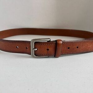 Goodfellow & Co Men's Brown Leather Belt Silver Buckle Size L 海外 即決