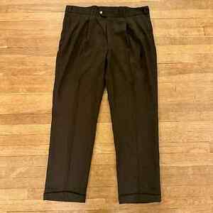 Bills Khakis Men's 100% wool gray brown cuffed pleated dress pants sz 40X33 b23 海外 即決