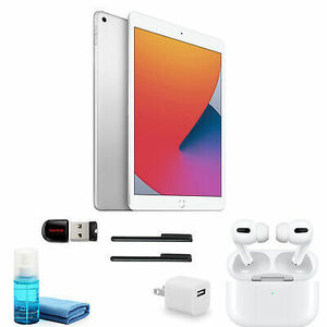 Apple iPad 10.2 Inch (128GB, Silver, MYLE2LL/A) with Apple AirPods Pro and more 海外 即決