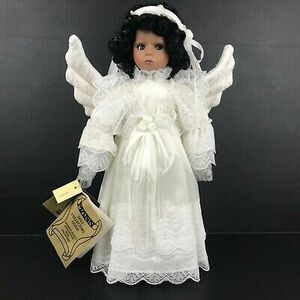 Vintage 1996 Seymour Mann Porcelain African American Black Angel Doll Angela 海外 即決