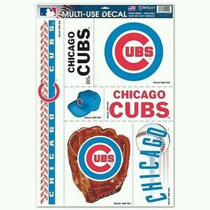 CHICAGO CUBS 7 PIECE MULTI-USE DECALS 11"X17" SHEET FOR WINDOWS MLB LICENSED 海外 即決