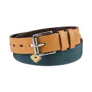 Sun + Stone Men's Faux Leather Printed Belt- Green/white L/XL 38-44 $42 海外 即決