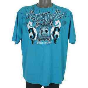 Vintage Y2K Southpole Cyber Mall Goth Blue T-Shirt XXL affliction tap out 海外 即決