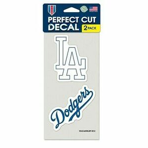 LOS ANGELES DODGERS 2 PIECE LOGO CUT DECAL SHEET 4"X8" PERFECT FOR WINDOWS 海外 即決
