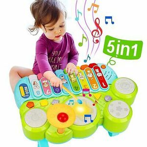 Baby Musical Toys 3 in 1 Piano Keyboard Xylophone Drum Set for 1 Year Old Gir... 海外 即決