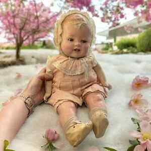 Vintage Composition Big Baby Doll with Teeth and Outfit TLC 海外 即決