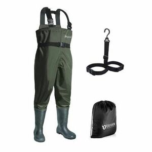 Chest Waders with Boots for Men & Women, Nylon/PVC M11/W13 Army Green 海外 即決