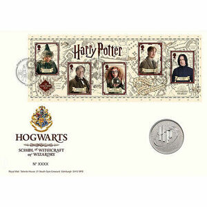 Harry Potter Ltd Edition Hogwarts Medal Cover Postage Stamp Set 海外 即決