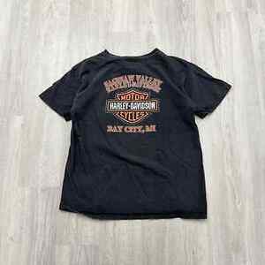 VINTAGE Y2K Harley Davidson Motorcycles Biker Shirt Size Large L Bay City MI 海外 即決