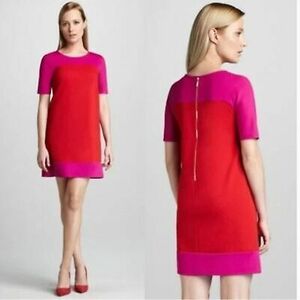 Kate Spade Racquel Pink Red Colorblock Ponte Viscose Dress Size 2 海外 即決