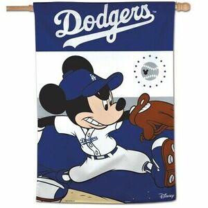 LOS ANGELES DODGERS MICKEY MOUSE DISNEY 28"X40" HOUSE FLAG OR WALL BANNER 海外 即決