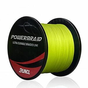 RUNCL PowerBraid Fishing 100LB(45.4kgs)/0.5mm - 300yds(8 Strands) Hi-Vis Yellow 海外 即決