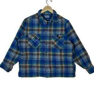 Vintage Pendleton Men's 100% Virgin Wool Flannel Shirt USA Made Plaid (Shrunk) 海外 即決