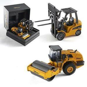 Top Race Metal Diecast Construction Set of 2 Heavy Metal Fork Lift and Road R... 海外 即決