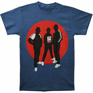 Men's Run DMC Silhouette Circle Vintage T-shirt Medium Heather Navy 海外 即決