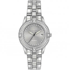 NEW Citizen Silhouette Crystal FE1150-58H Ladies 30mm Watch MSRP $325 海外 即決